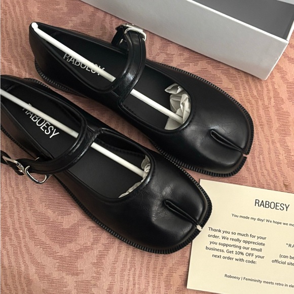 SOLD: RABOESY - Black Tabi Loafers US 7 - Picture 1 of 5